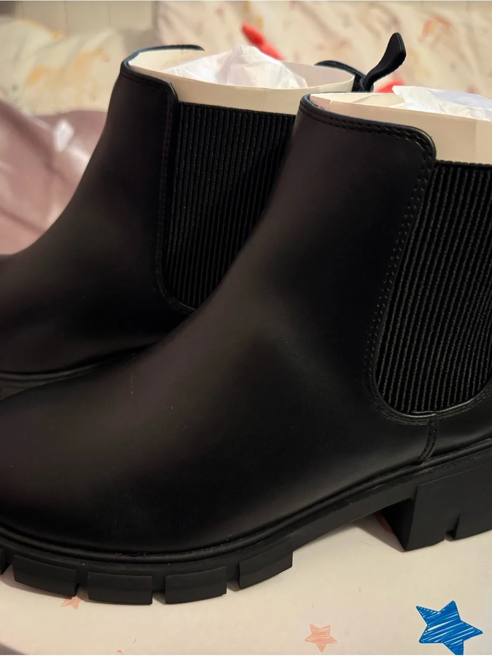 Black Chelsea Lug Ankle Boots - Kids Fashion Boot
